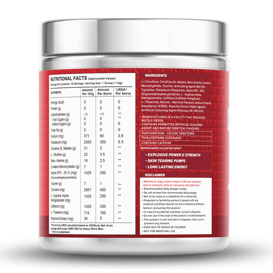 Dynamite Pre-Workout (210g, 15 Servings) | Fruit Blast