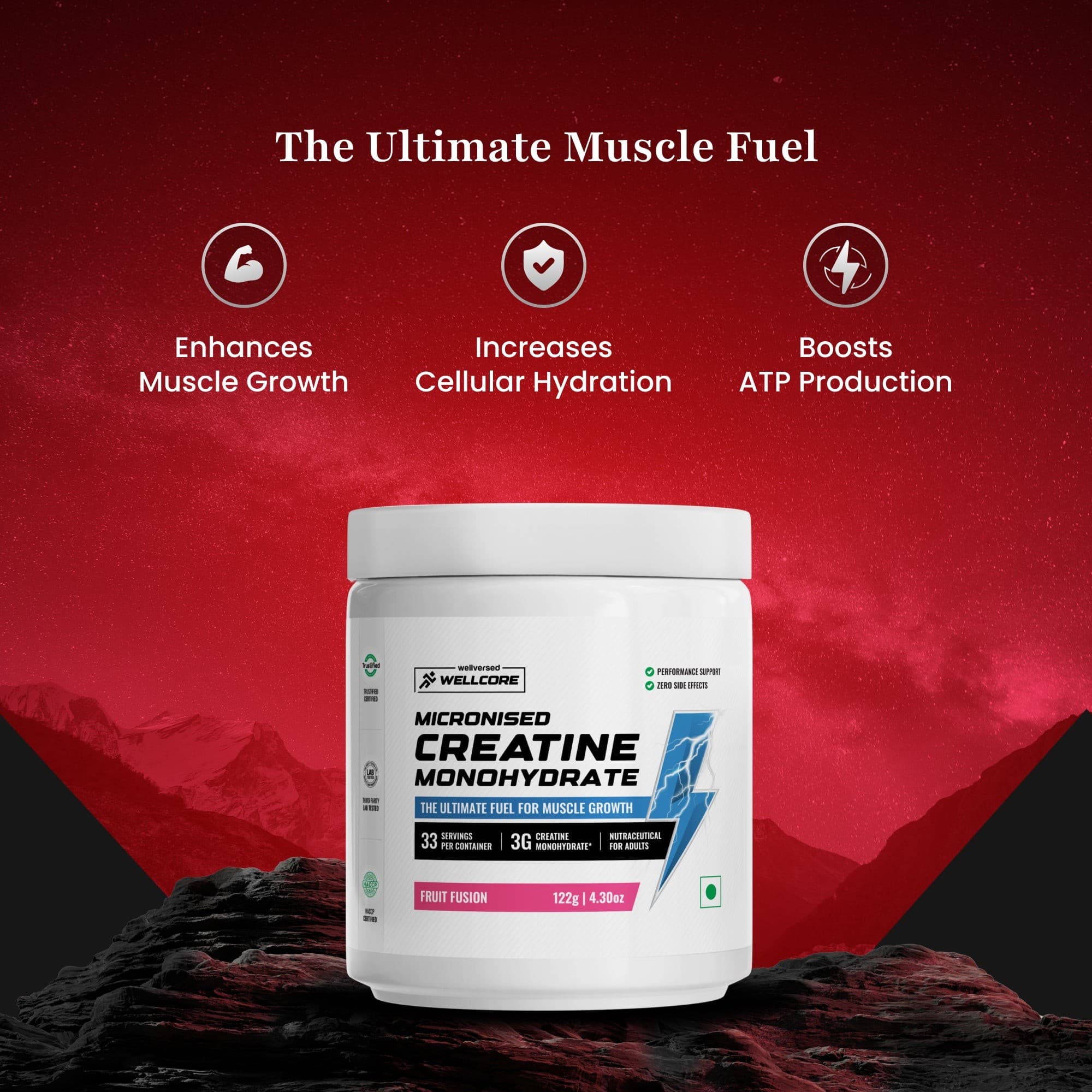 Wellcore Creatine (33 Servings, Fruit Fusion) + Okami Shilajit Resin (20g)