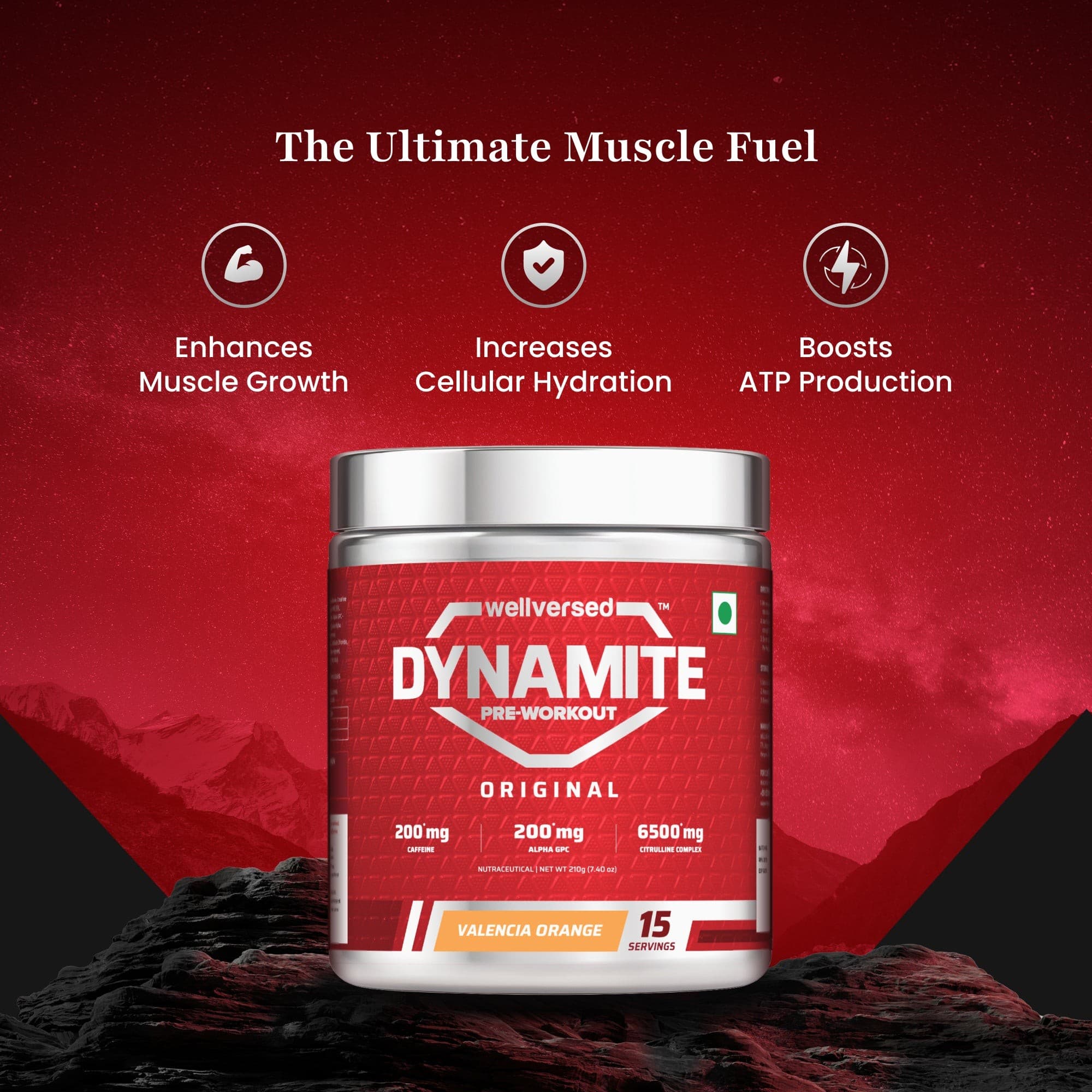 Dynamite Pre-Workout (210g, 15 Servings, Valencia Orange) + Okami Shilajit Resin (20g)