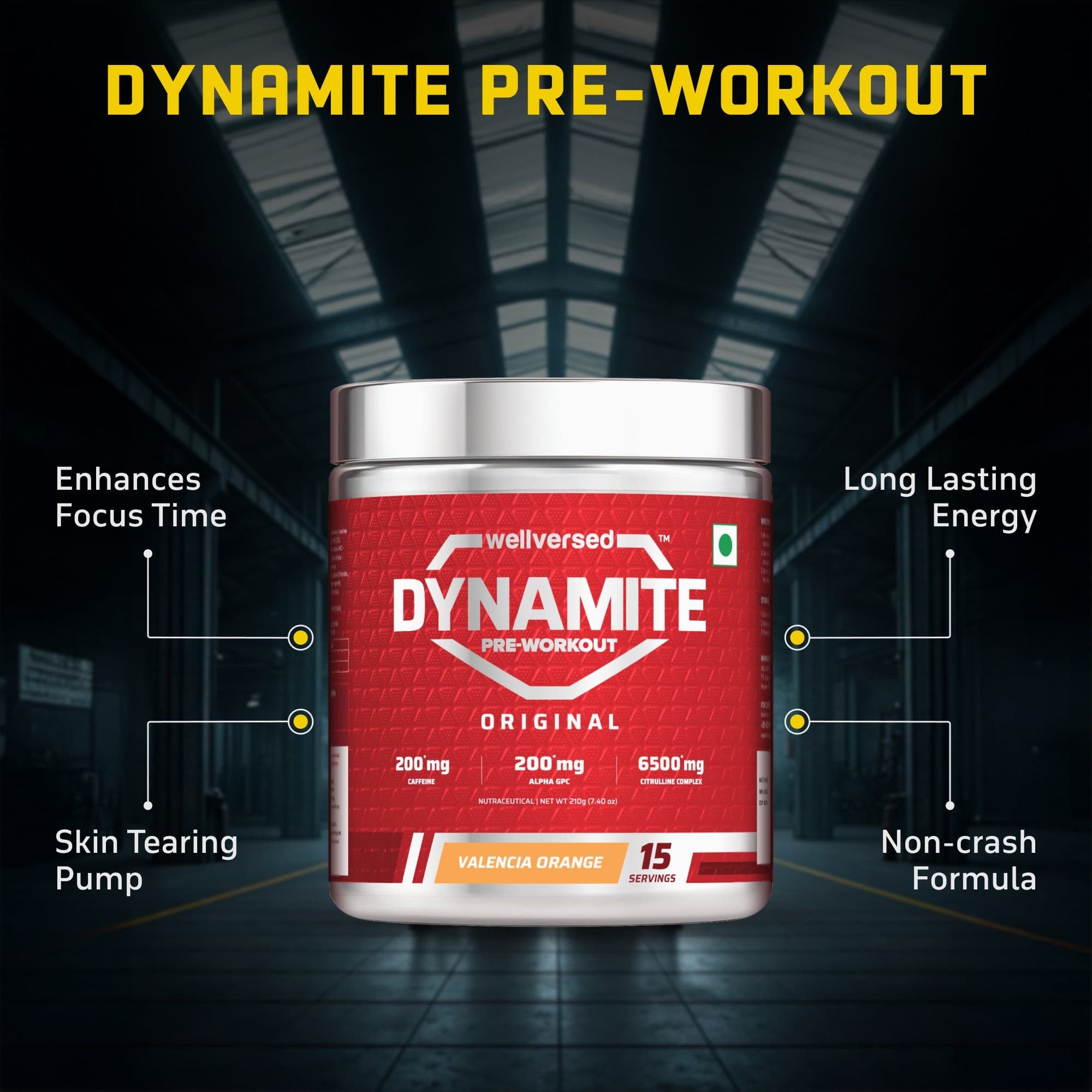Dynamite Pre-workout (15 Servings, Valencia Orange) + YouWeFit Triple Strength Fish Oil (60 Capsules)