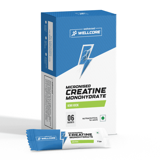 Wellcore - Pure Micronised Creatine Monohydrate | Kiwi Kick (6 Sachets)