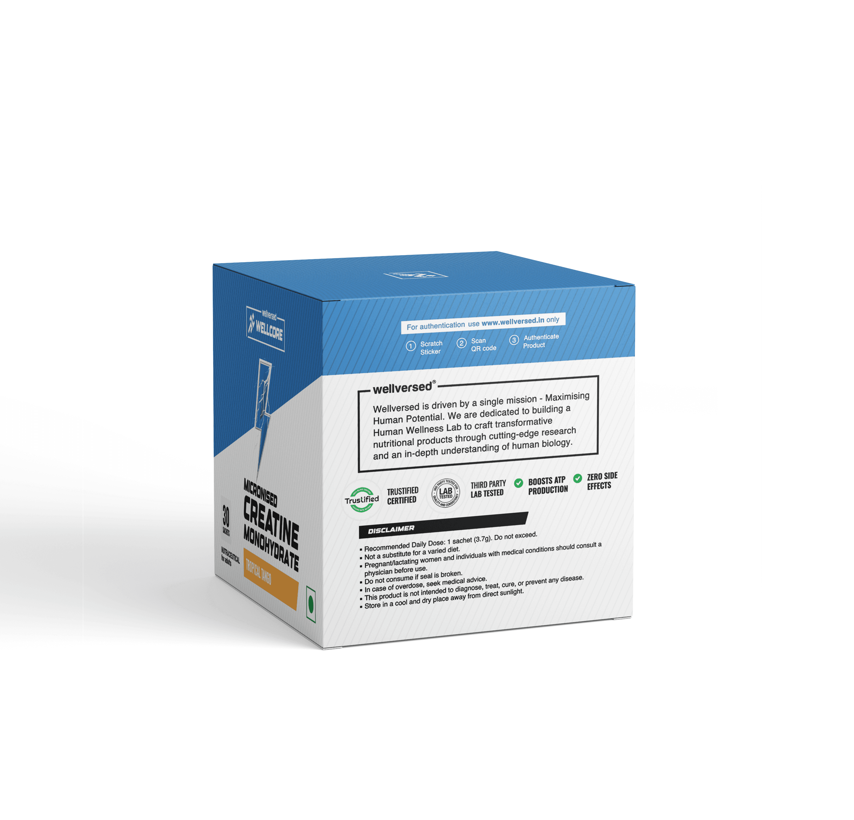 Wellcore - Pure Micronised Creatine Monohydrate | Tropical Tango (30 Sachets)