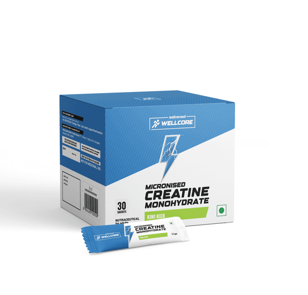Wellcore - Pure Micronised Creatine Monohydrate | Kiwi Kick (30 Sachets)
