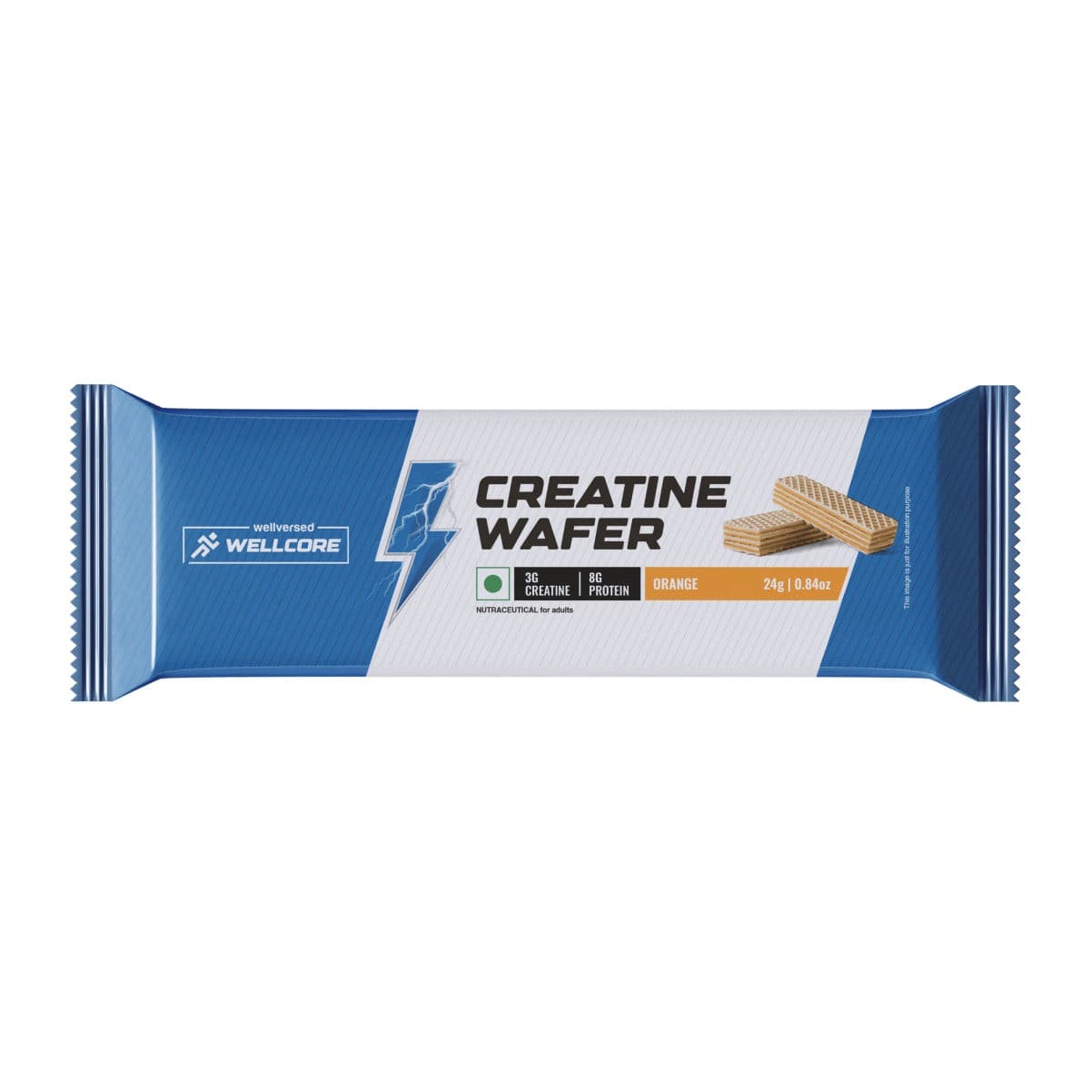 Wellcore - Creatine Wafer Bar | Orange Flavour (Pack of 6)