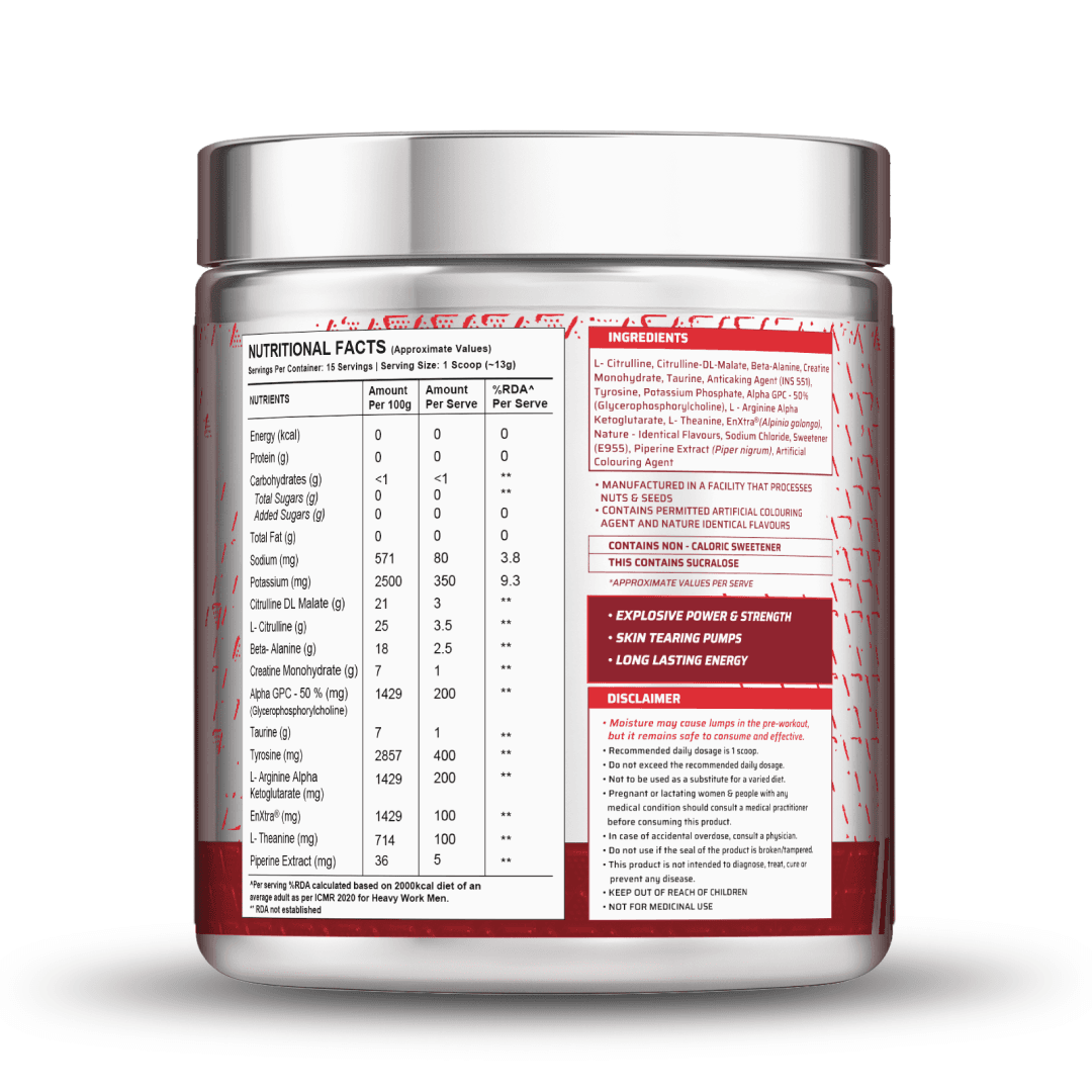 Dynamite Pre-Workout Caffeine Free (390g, 30 Servs) | Aam Panna