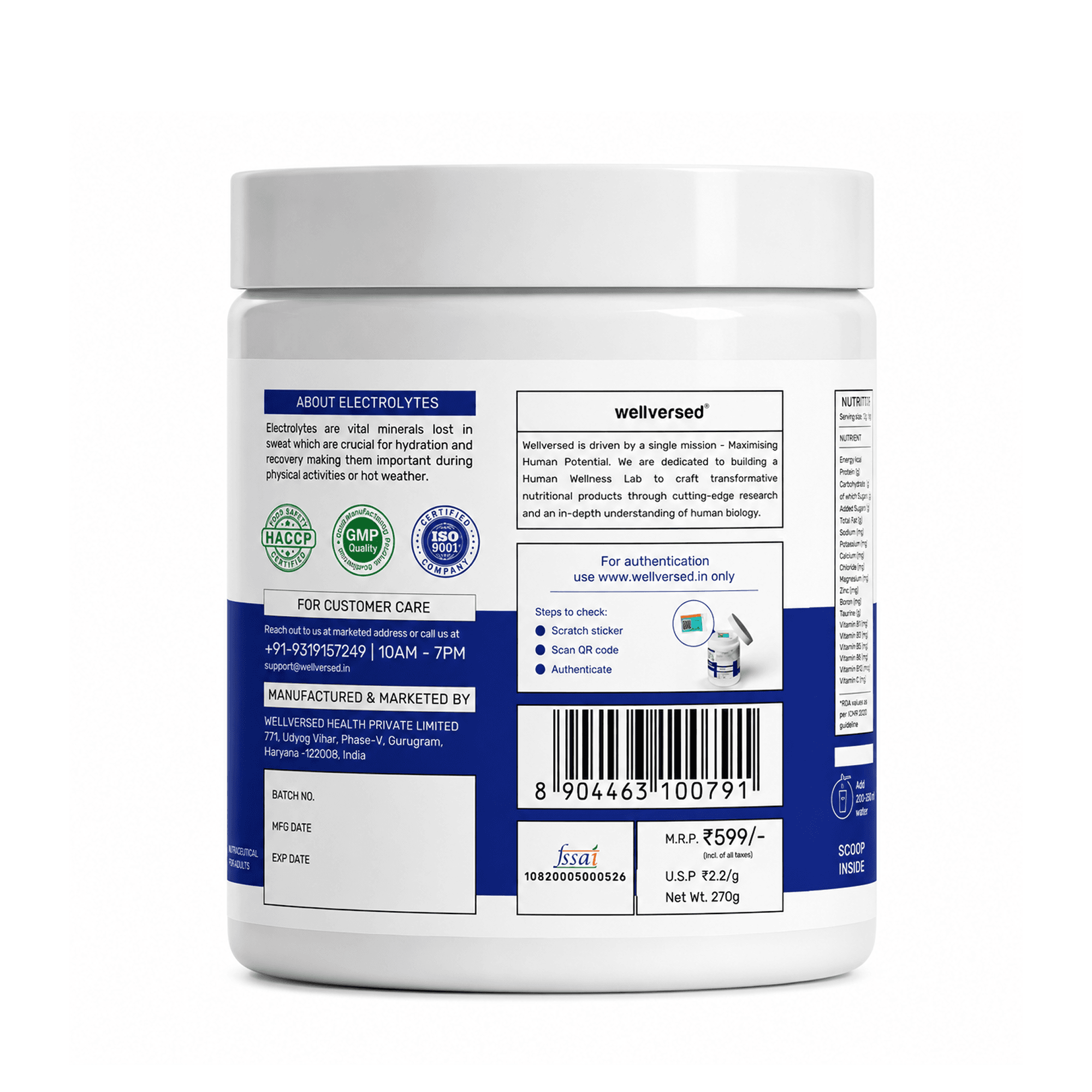 OSMO - Electrolyte Hydration Blend (Advanced Salts + Taurine & Vitamins) | Lemon & Lime (270g, 45 Servings)
