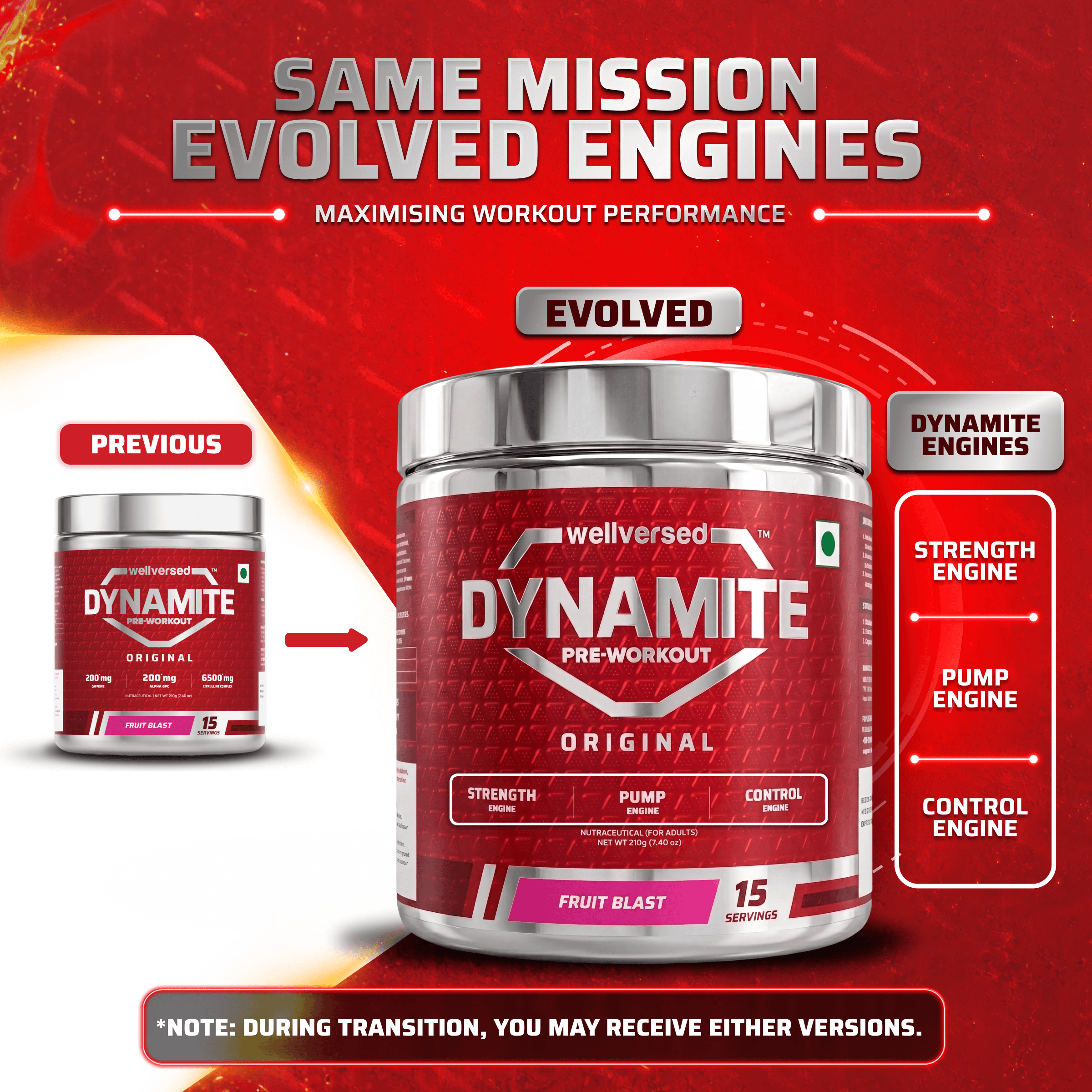 Dynamite Pre-Workout (210g, 15 Servings) | Fruit Blast