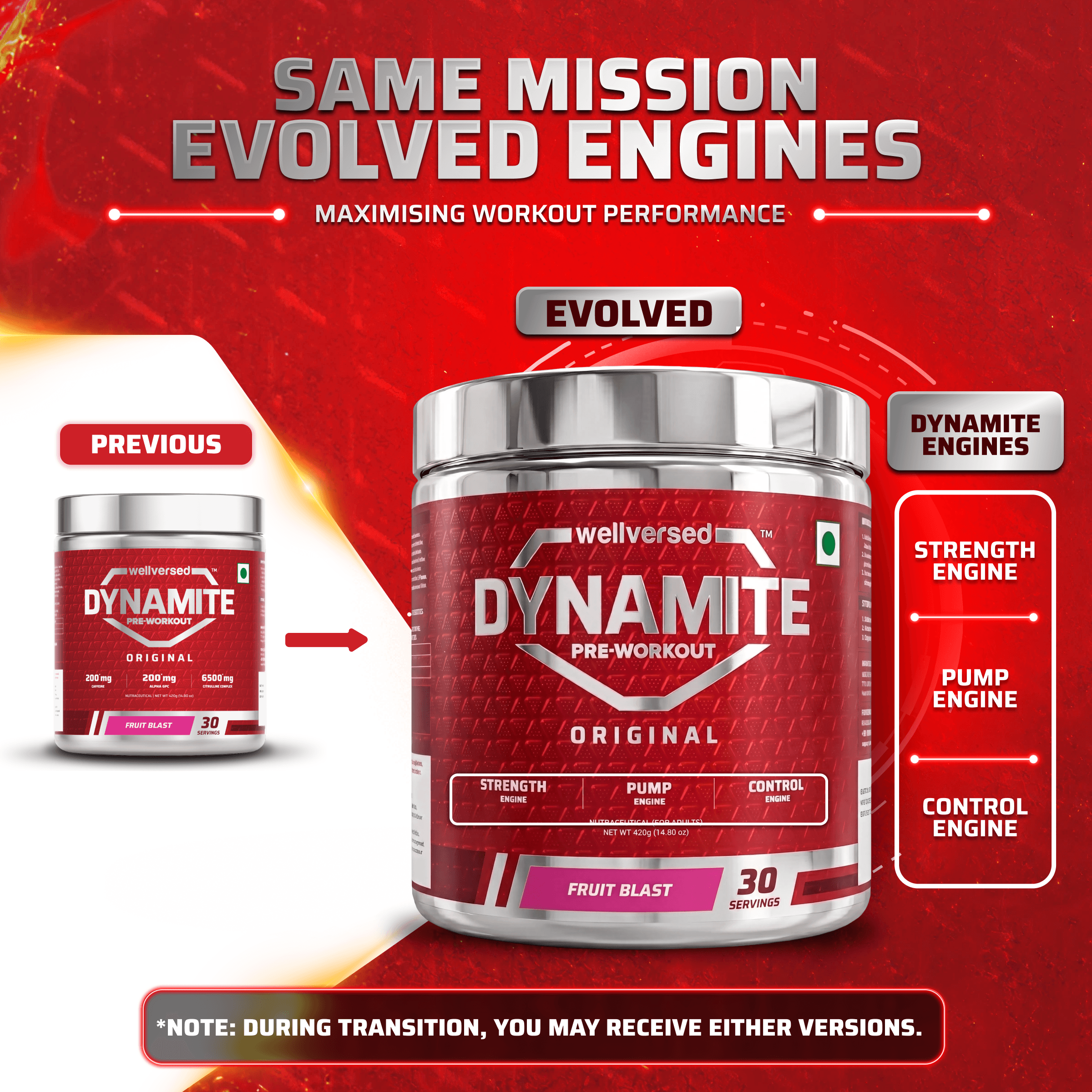 Dynamite Pre-Workout (420g, 30 Servings) | Fruit Blast