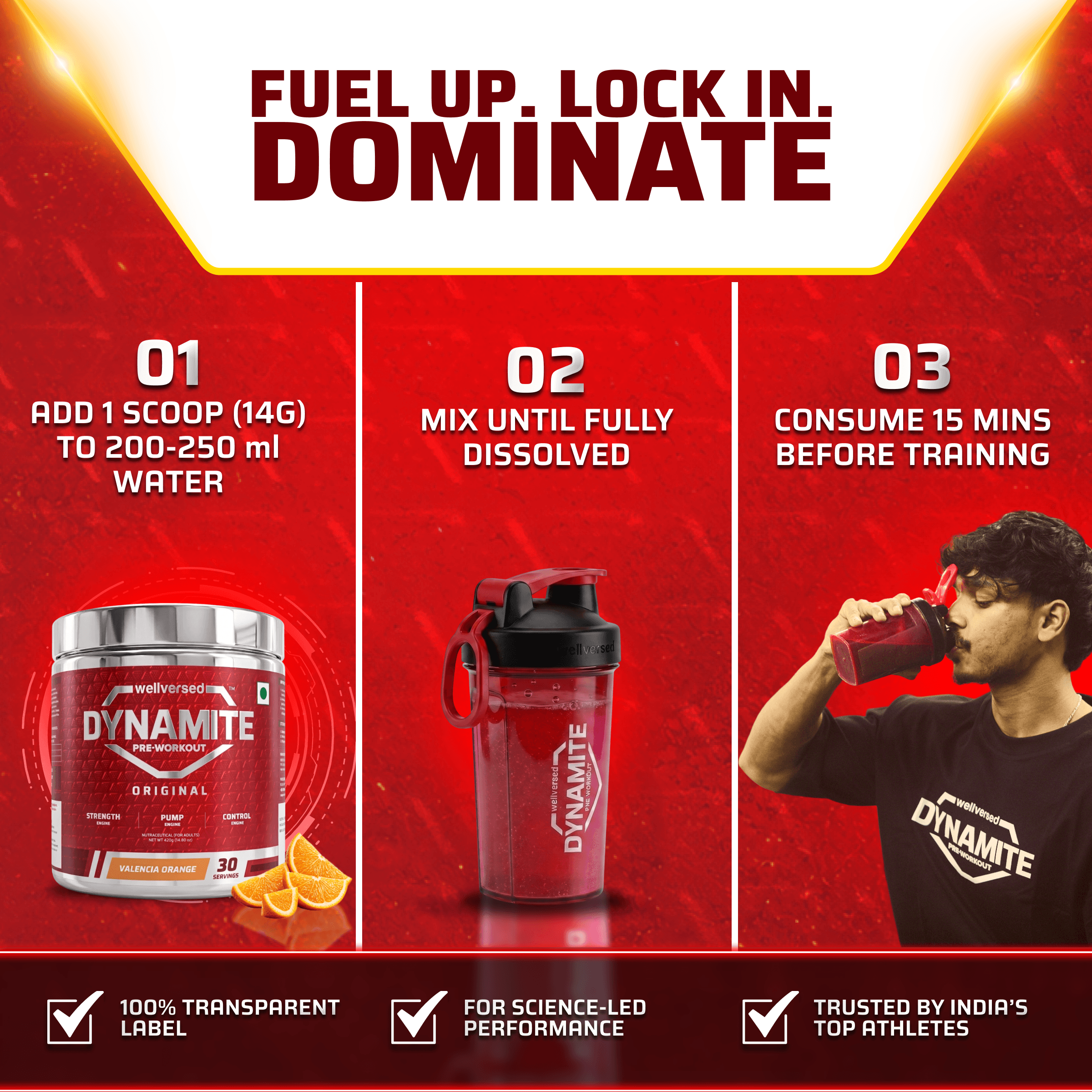 Dynamite Pre-Workout | Valencia Orange - (420g, 30 Servings)