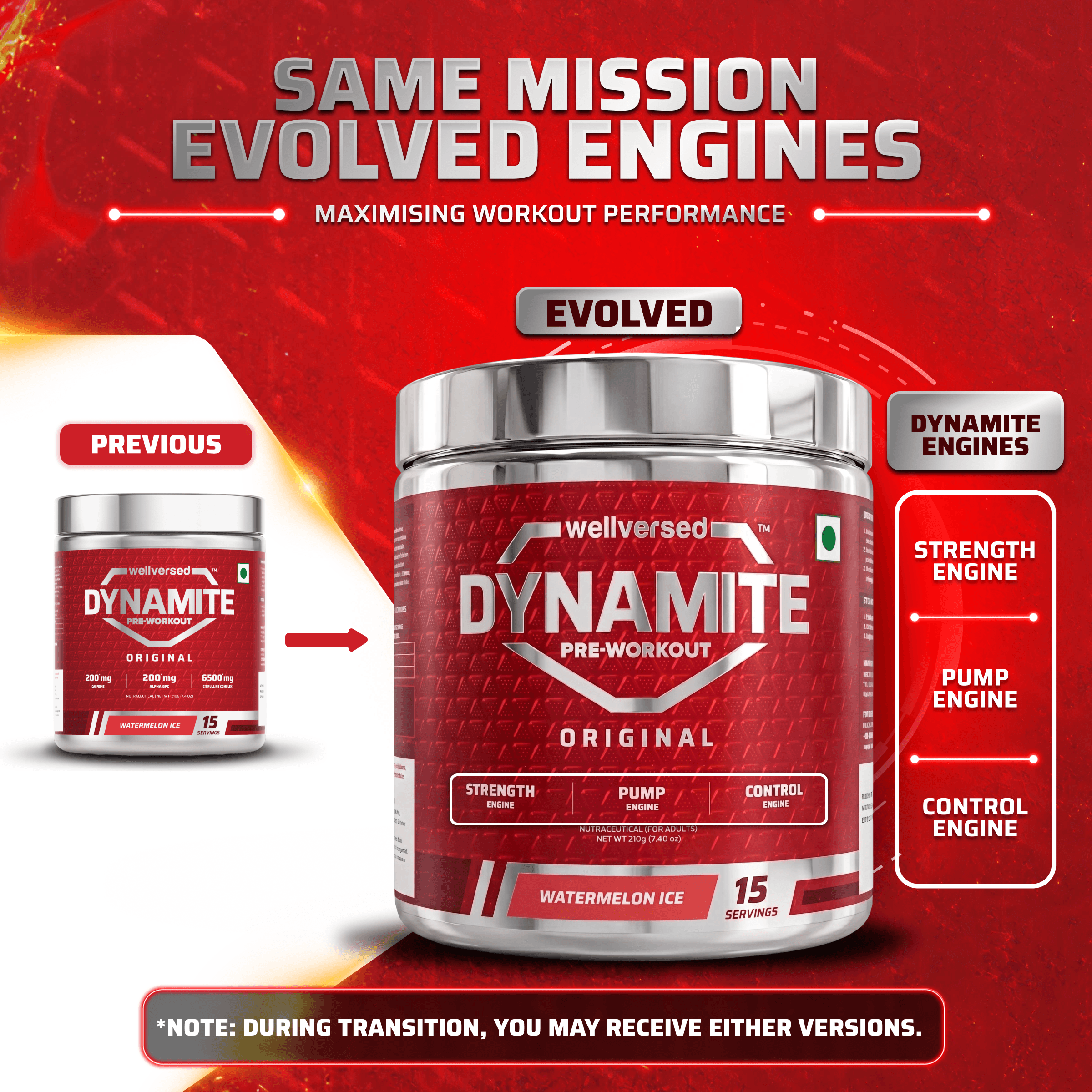 Dynamite Pre-Workout (210g, 15 Servings) | Watermelon Ice