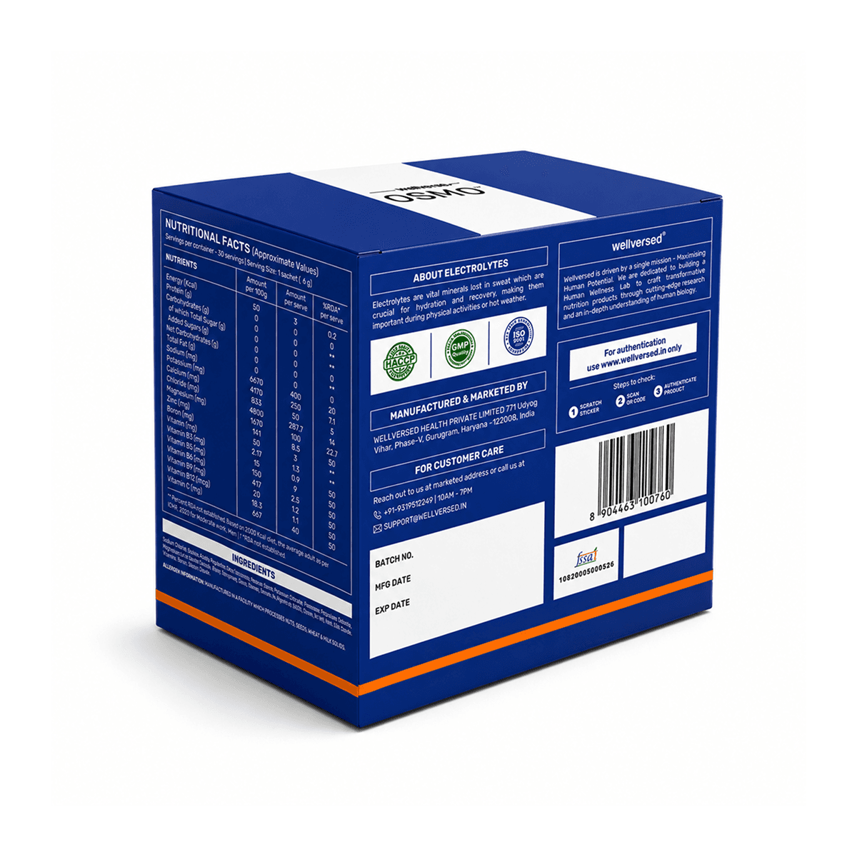 OSMO Electrolytes Sachets (30 Servings, Valencia Orange)