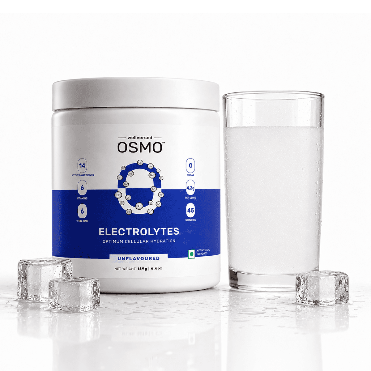 OSMO - Electrolyte Hydration Blend (Advanced Salts + Taurine & Vitamins) | Unflavoured (189g, 45 servings)