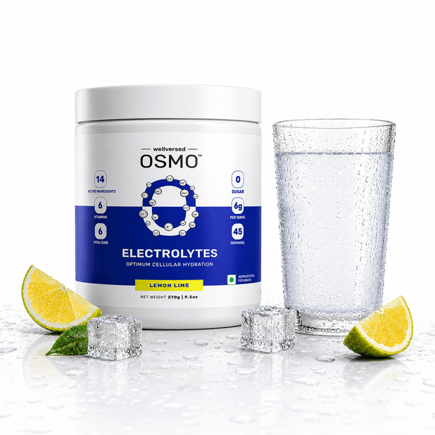 OSMO - Electrolyte Hydration Blend (Advanced Salts + Taurine & Vitamins) | Lemon & Lime (270g, 45 Servings)