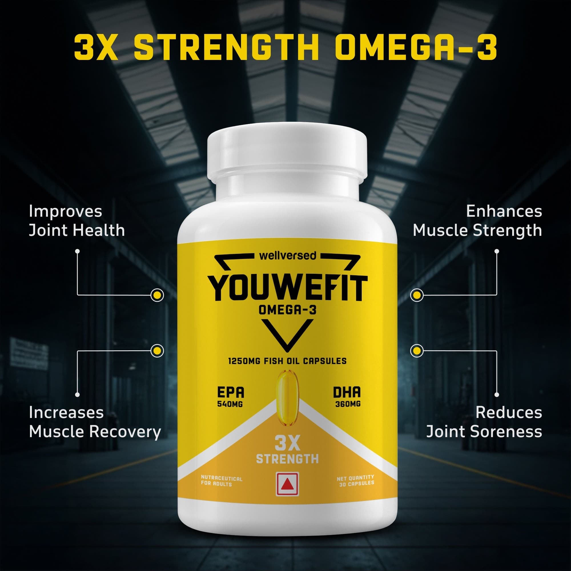 Dynamite Pre-workout (15 Servings, Valencia Orange) + YouWeFit Triple Strength Fish Oil (30 Capsules)