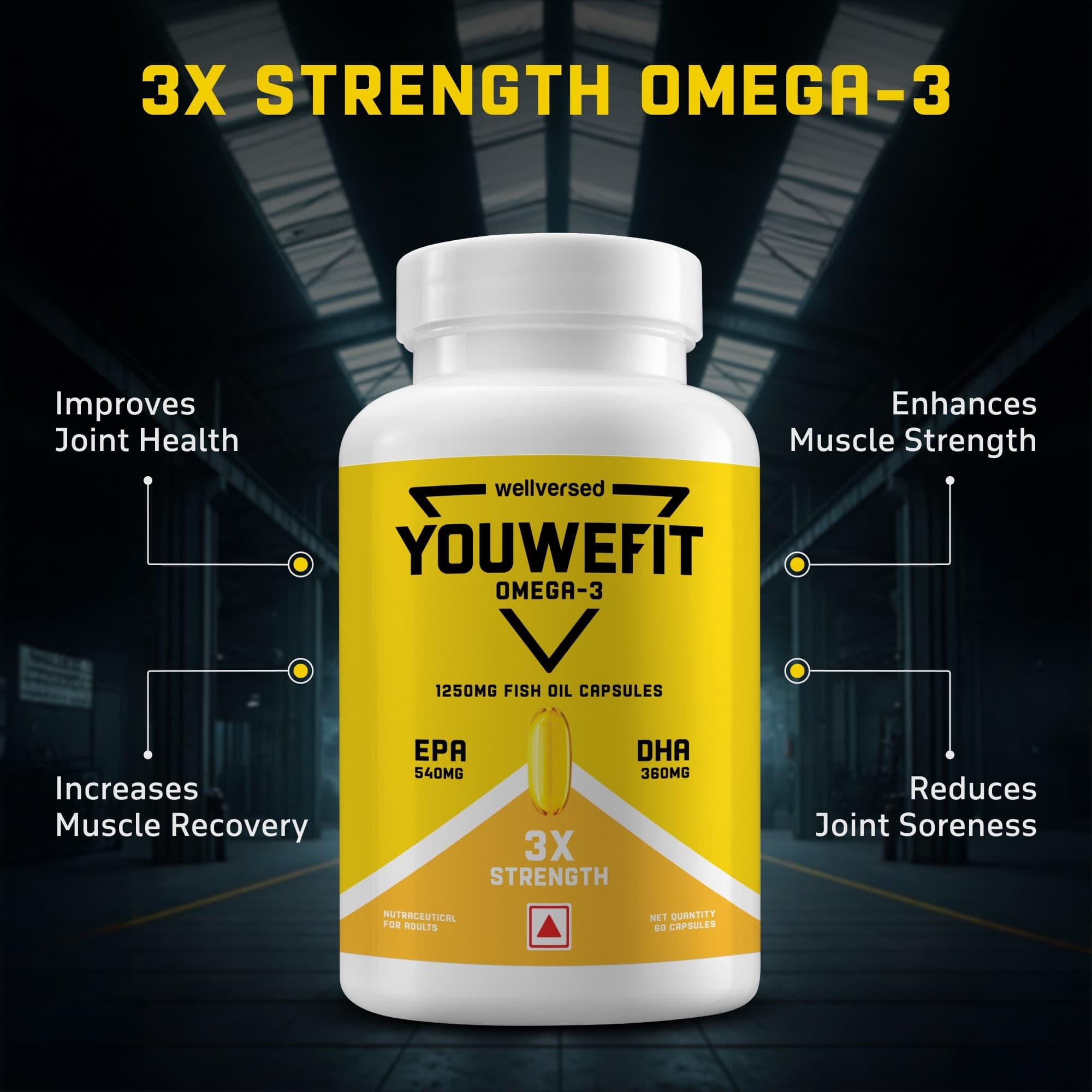 Dynamite Pre-workout (15 Servings, Valencia Orange) + YouWeFit Triple Strength Fish Oil (60 Capsules)