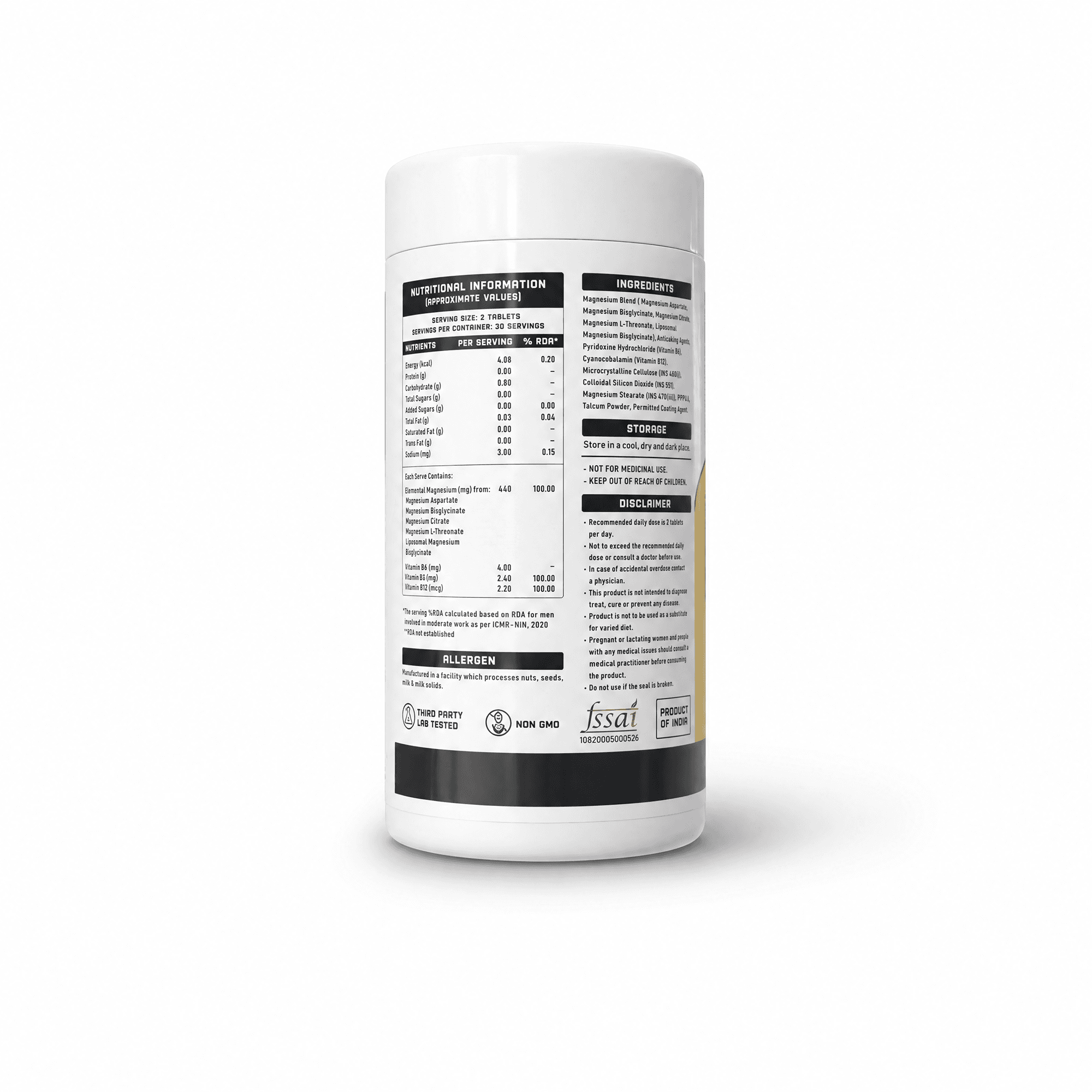 YouWeFit Magnesium 5X Complex (60 Tabs, 30 Servings)