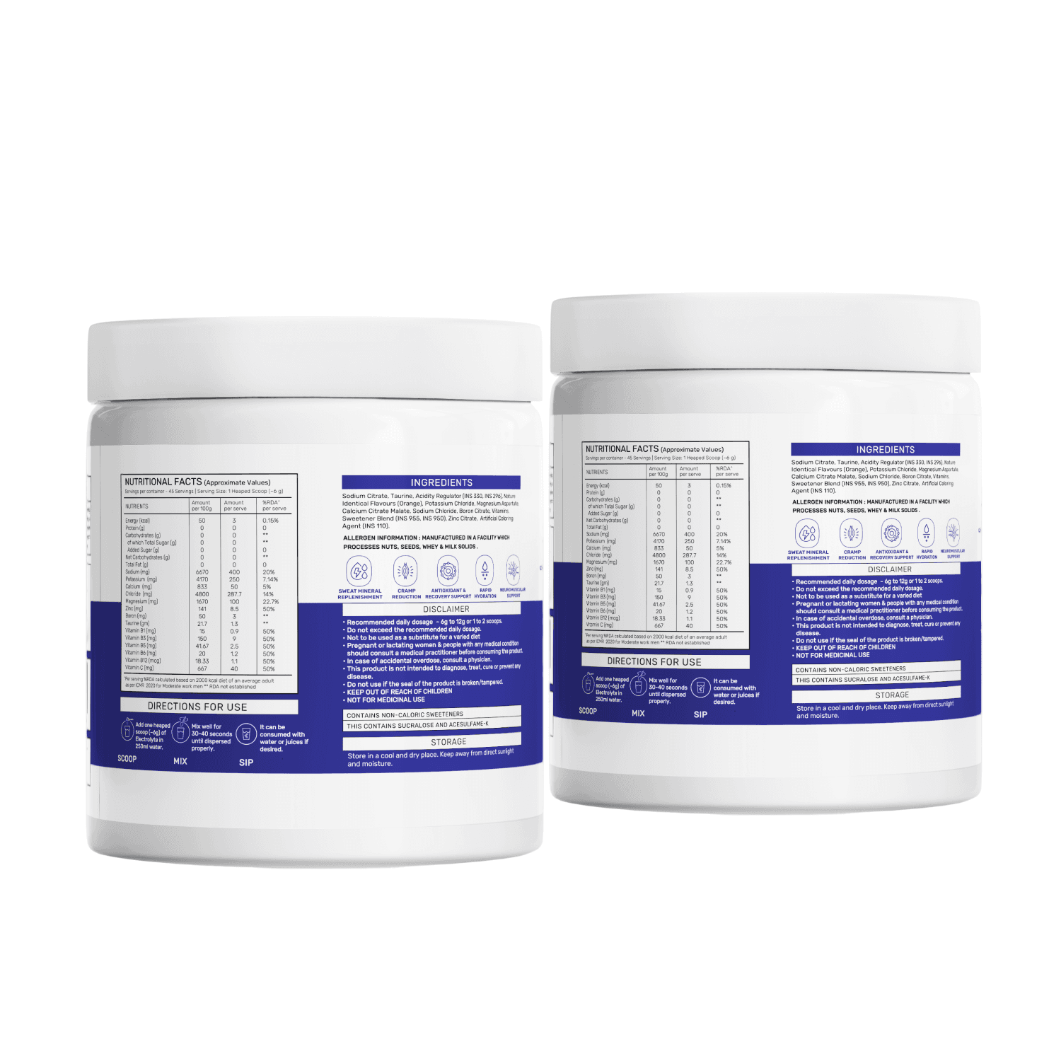 OSMO Electrolyte Jar Duo– Valencia Orange Jar (45 Servings) + Valencia Orange Jar (45 Servings)