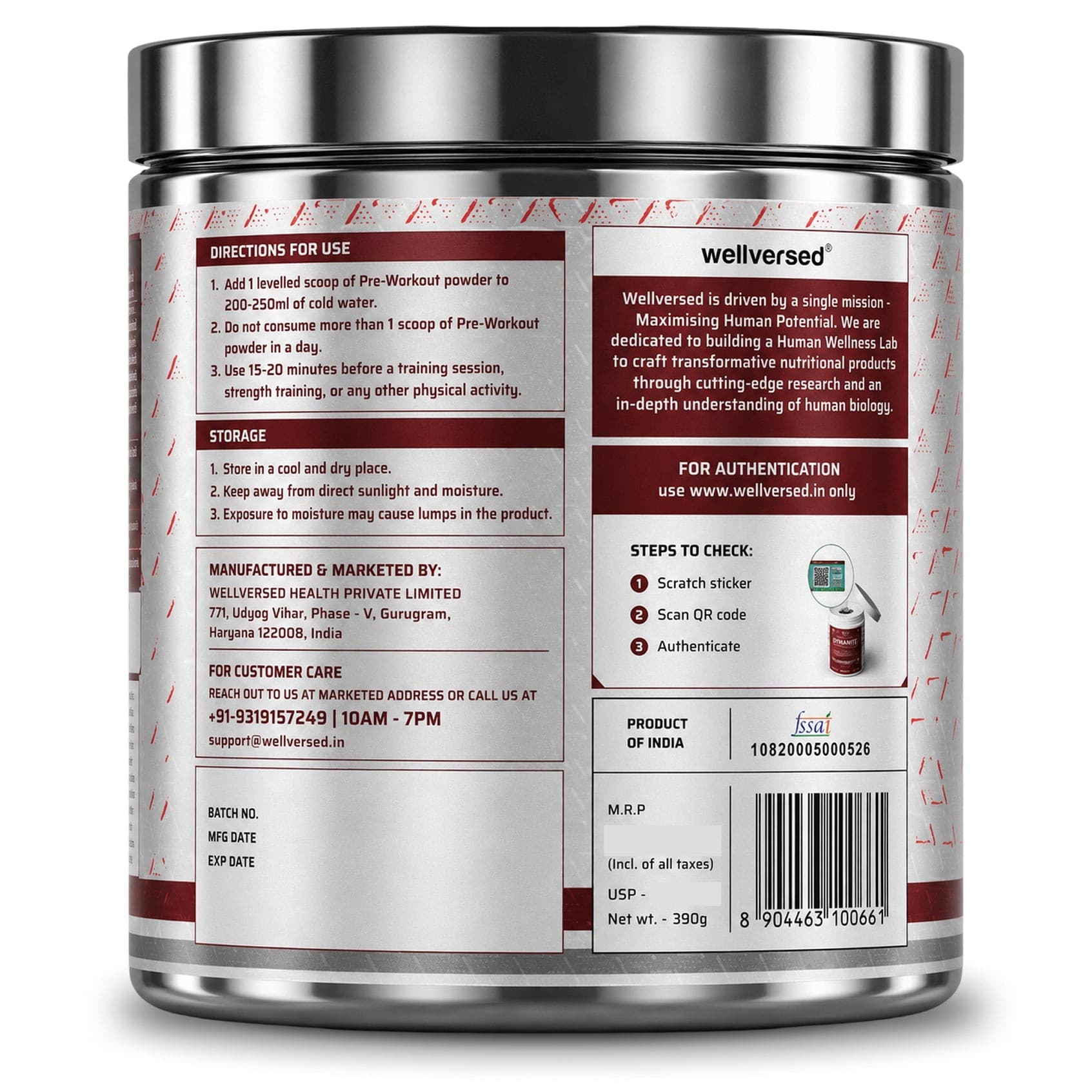 Dynamite Pre-Workout Caffeine Free (390g, 30 Servs) | Aam Panna