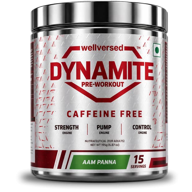Dynamite Pre-Workout Caffeine Free (195g, 15 Servs) | Aam Panna