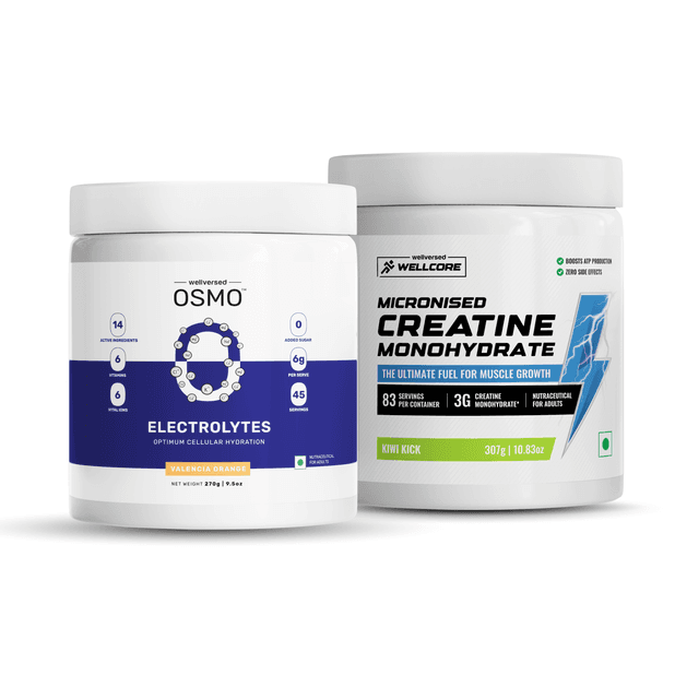OSMO - Electrolytes (45 servings, Valencia Orange) + Wellcore Creatine (83 Servings, Kiwi Kick)